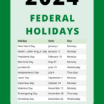 Federal Holidays 2024 | Leave Board Throughout 2024 Federal Holidays Printable