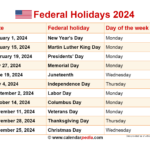 Federal Holidays 2024 Regarding 2024 Federal Holidays Printable