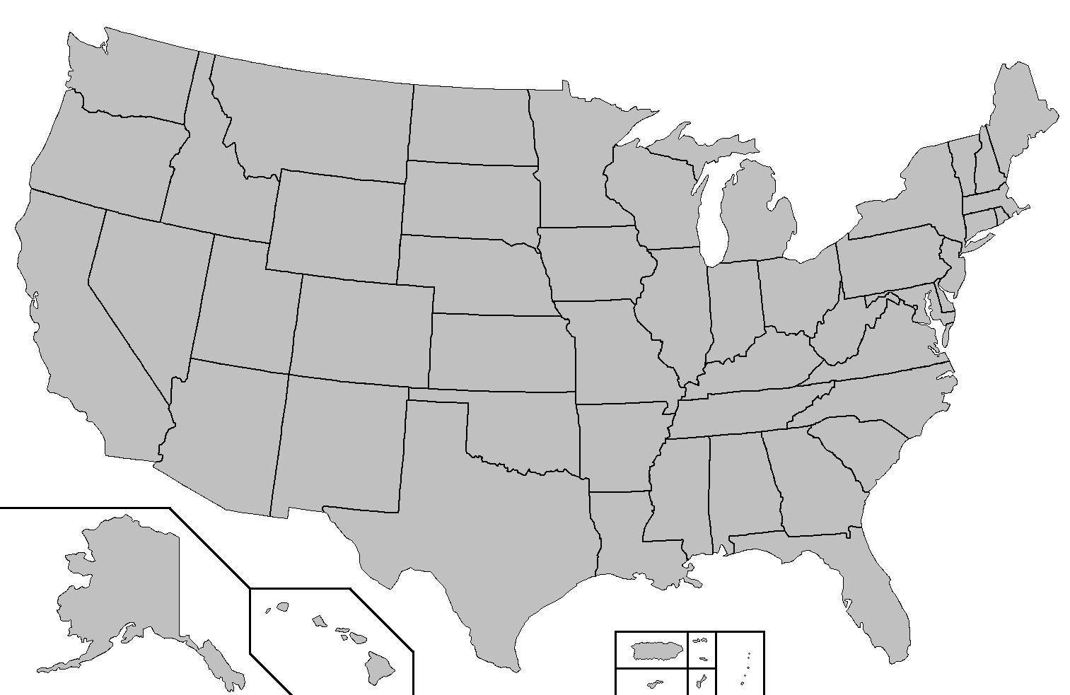 File:blank Map Of The United States - Wikipedia for Blank Map Of The Usa Printable