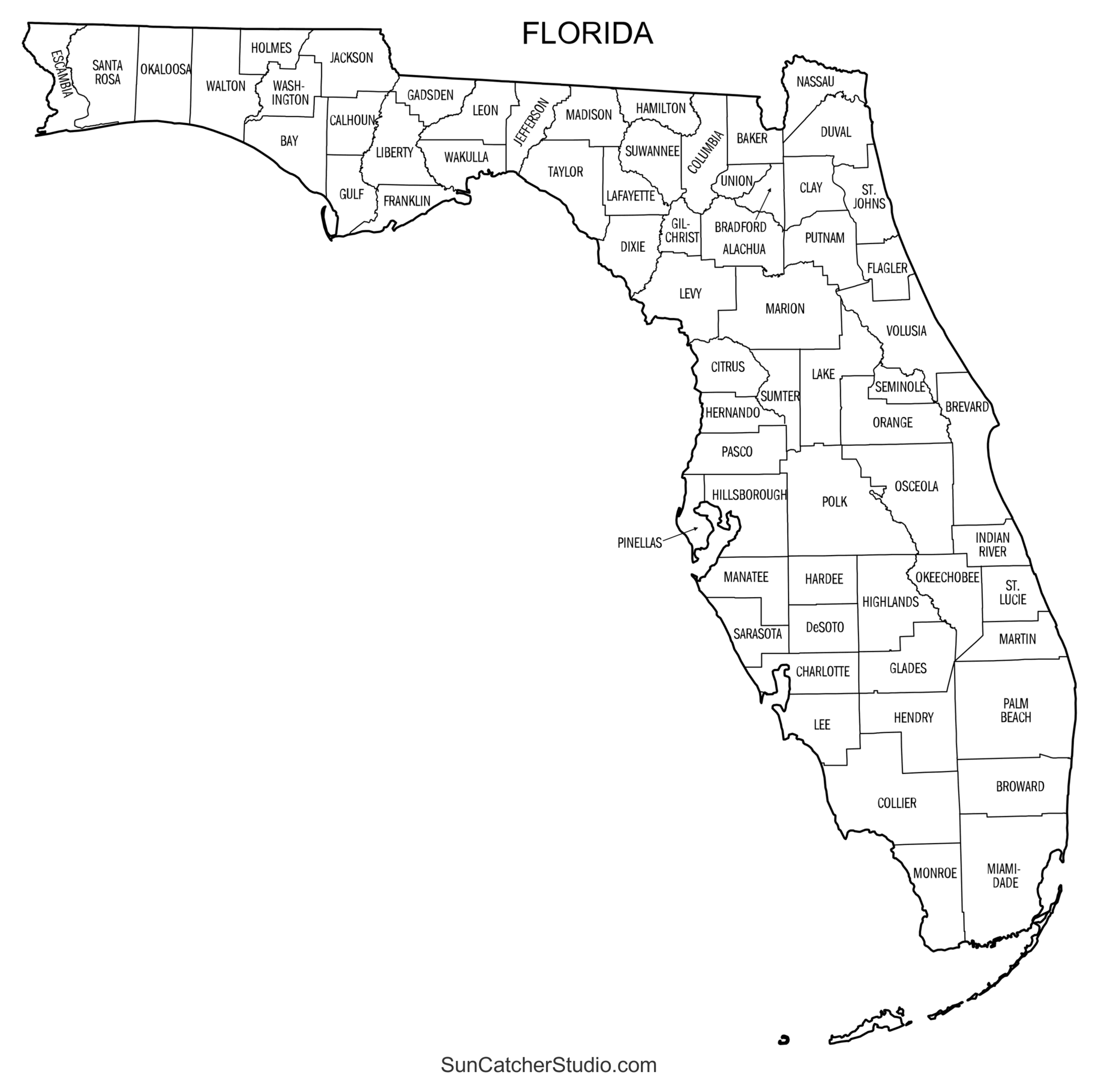 Florida County Map (Printable State Map With County Lines) – Diy inside Florida County Map Printable