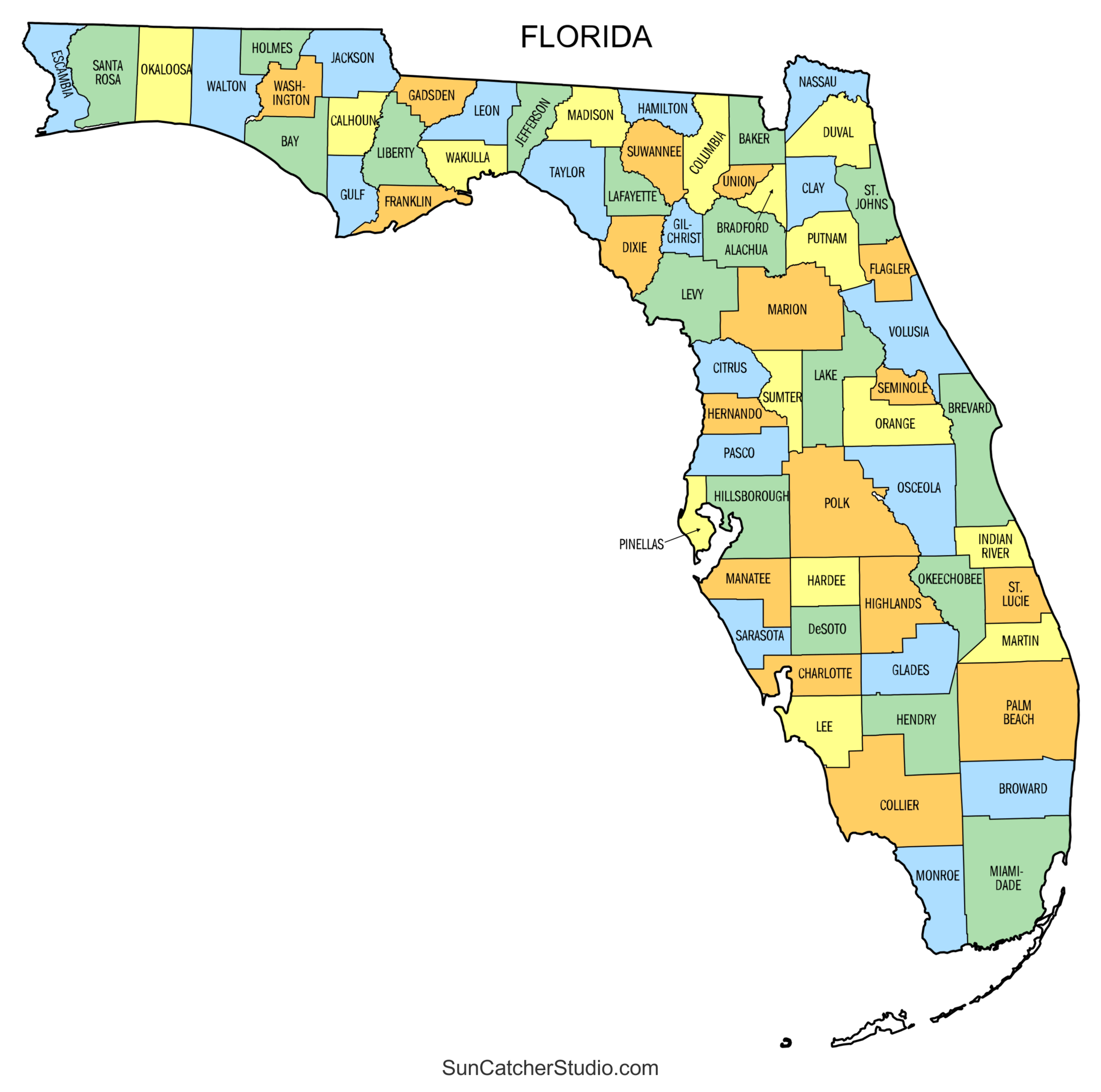 Florida County Map (Printable State Map With County Lines) – Diy with Florida County Map Printable