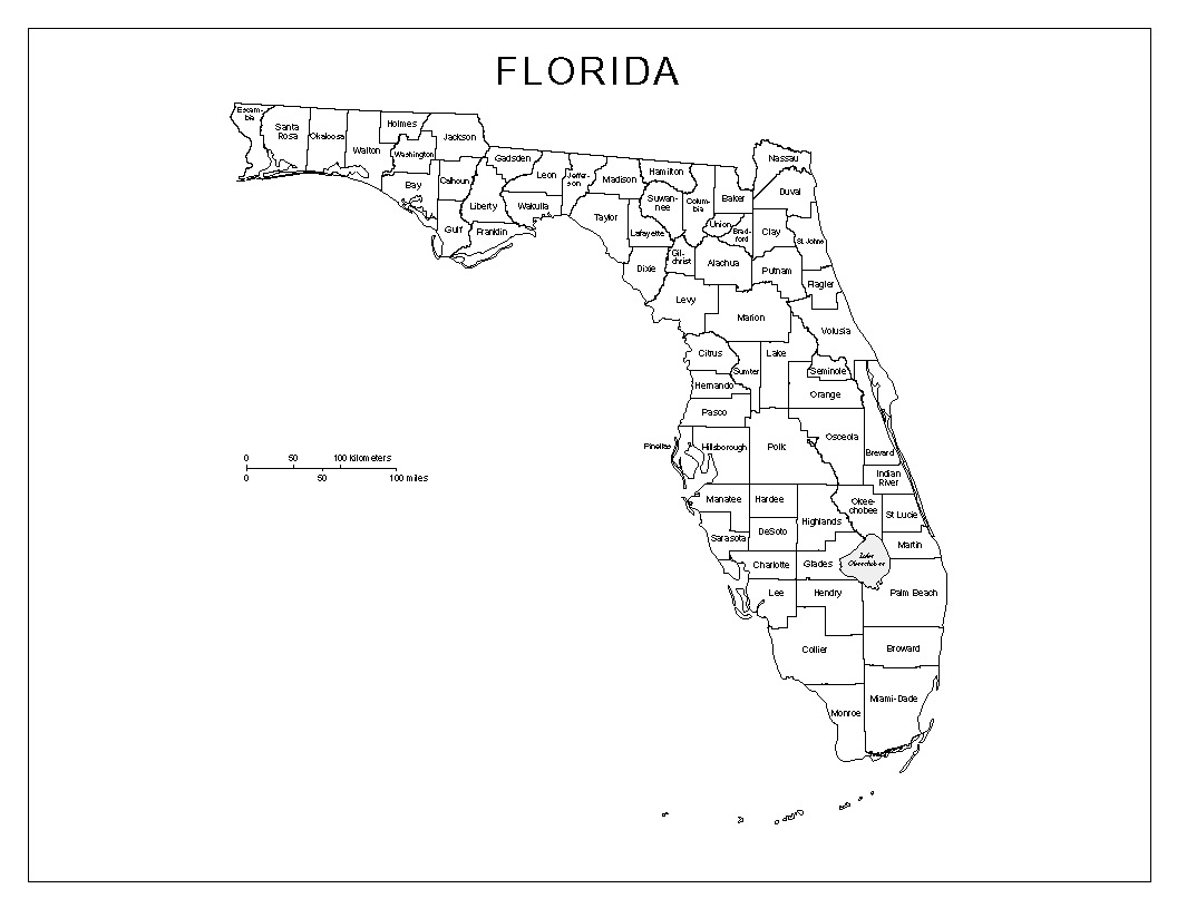 Florida Labeled Map intended for Florida State Map Printable