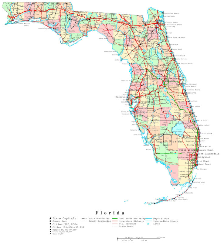 Florida County Map Printable