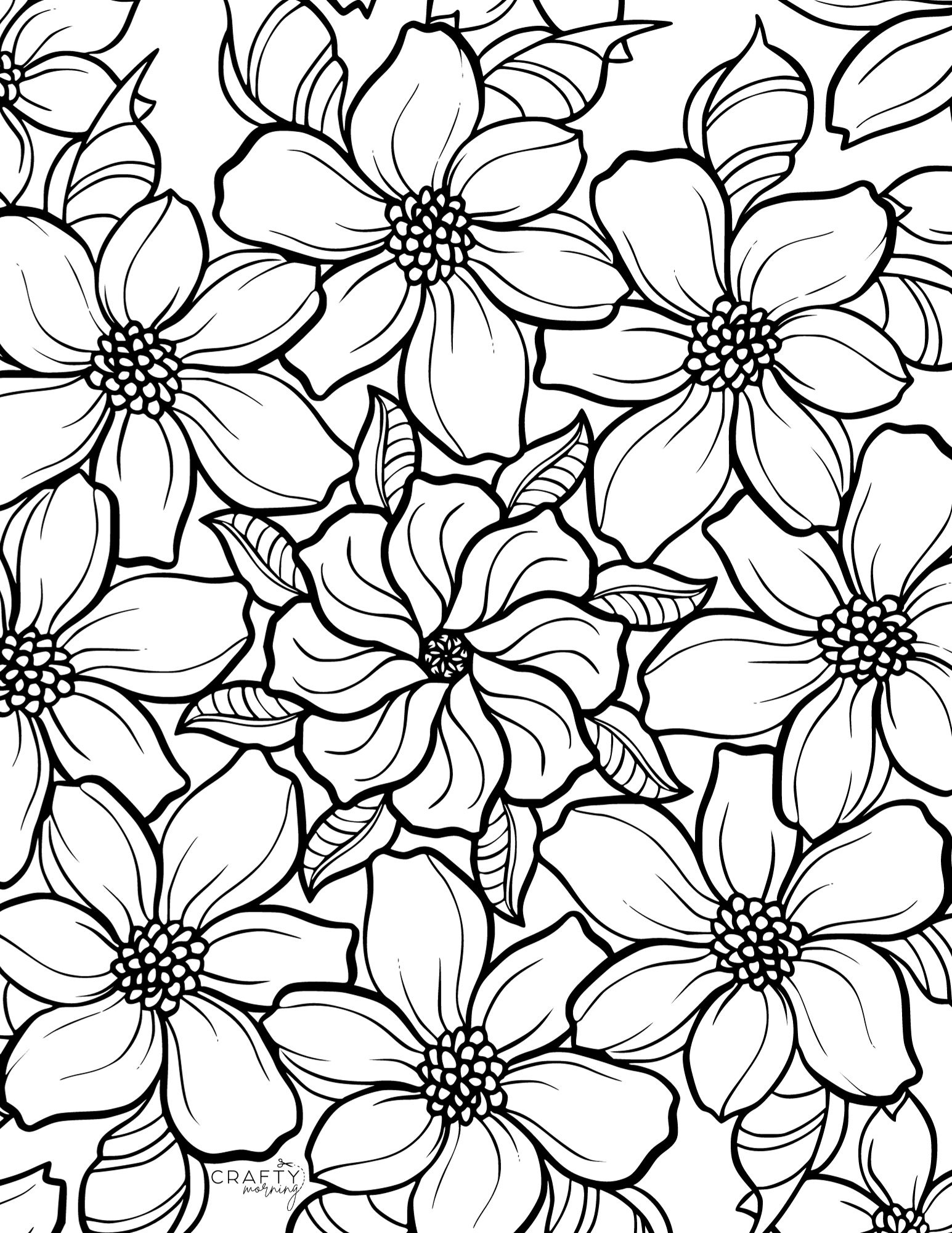 Flower Coloring Pages To Print - Crafty Morning throughout Flower Printable Colouring Pages