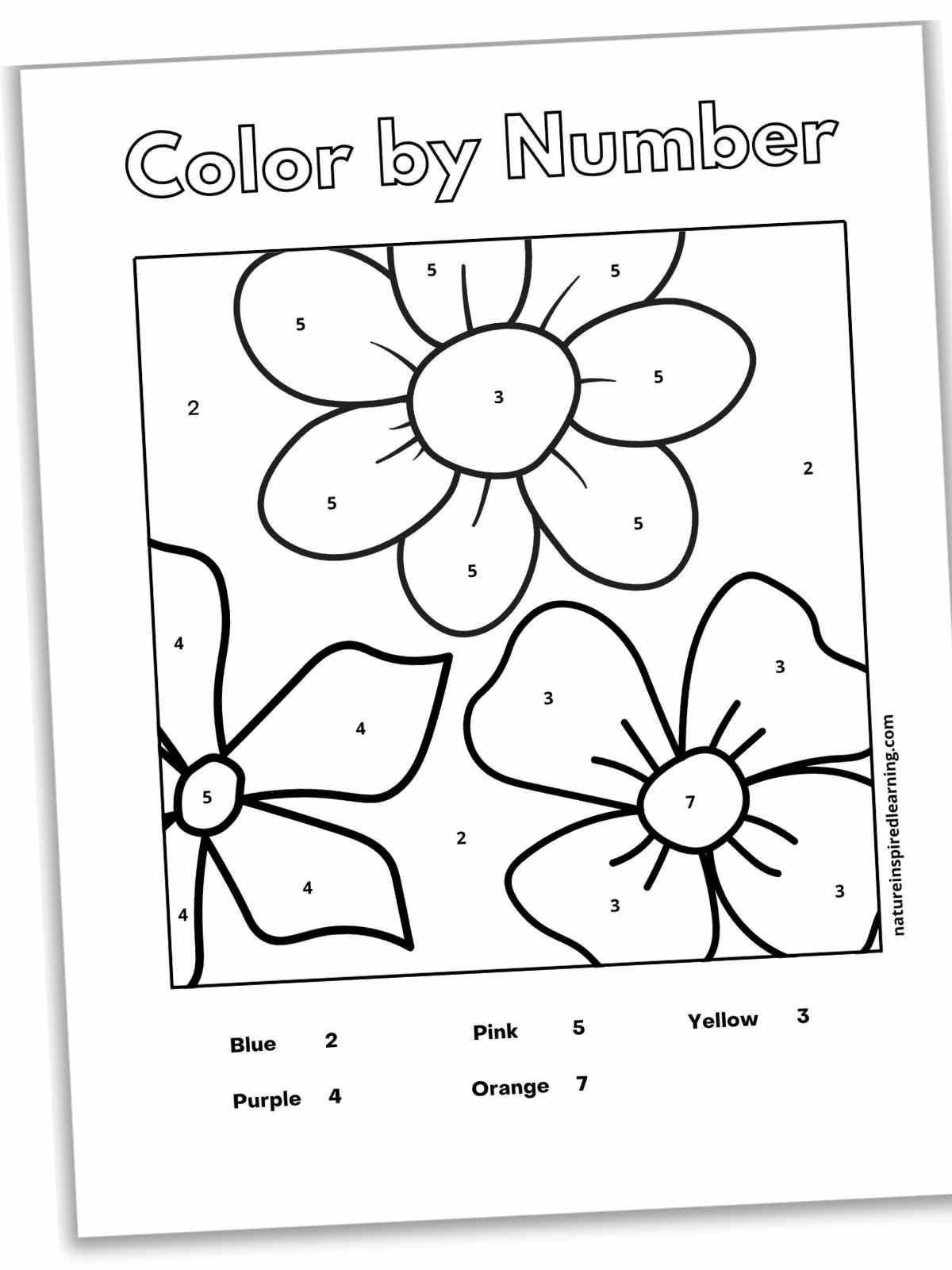 Flower Colornumber - Nature Inspired Learning pertaining to Printable FlowersColor