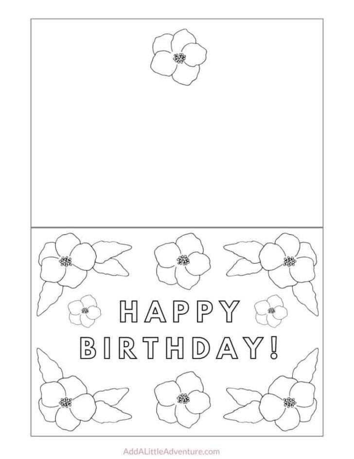 Printable Coloring Birthday Cards