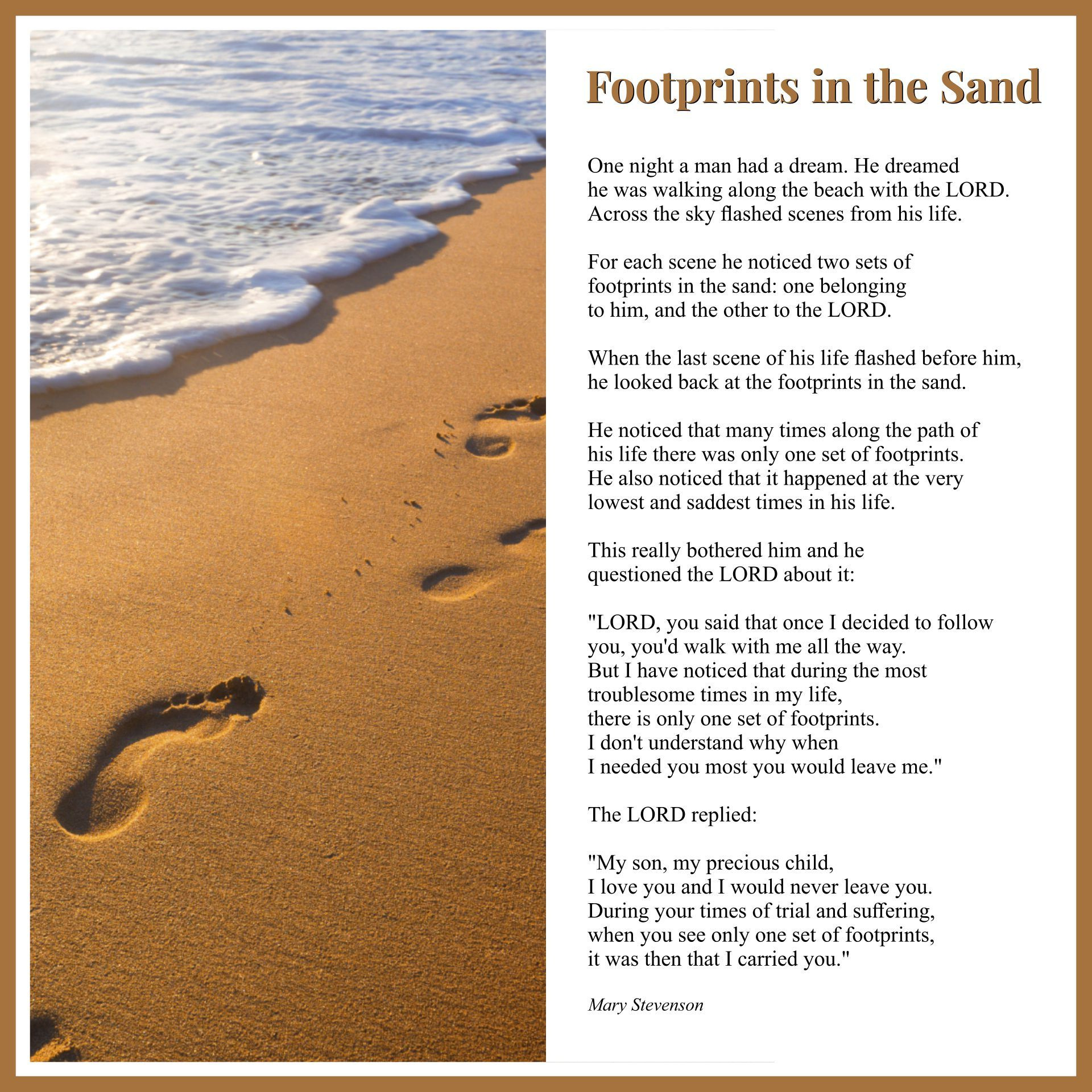 Footprints In The Sand - 10 Free Pdf Printables | Printablee in Printable Footprints In The Sand