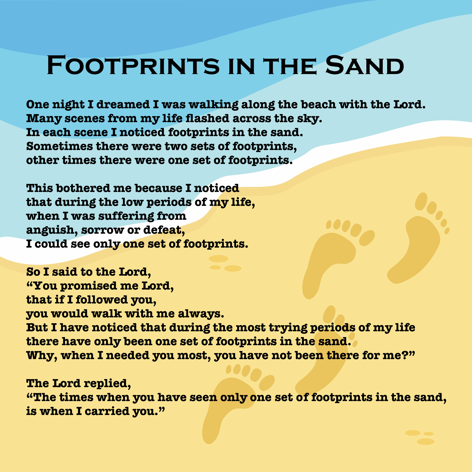 Footprints In The Sand - 10 Free Pdf Printables | Printablee intended for Printable Footprints In The Sand