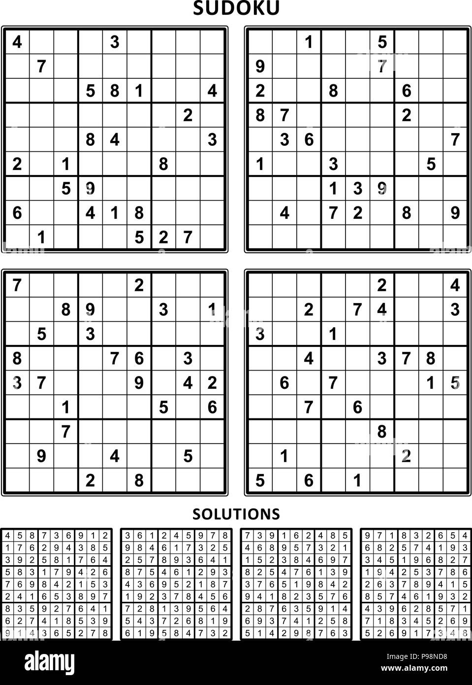 Four Sudoku Puzzles Of Comfortable (Easy, Yet Not Very Easy) Level for Easy Sudoku Puzzles Printable