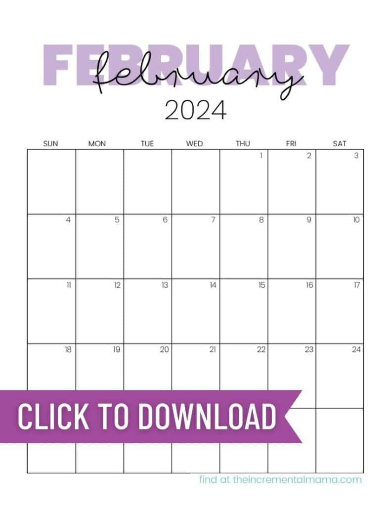 Free 2024 Monthly Calendar Printable Templates - The Incremental Mama in Free Printable Calendars 2024 Monthly