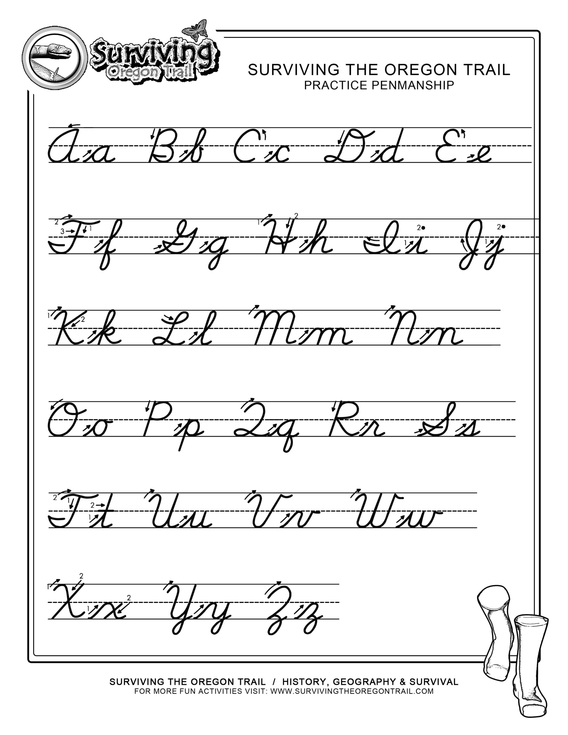 Free Abc&amp;#039;S Cursive Worksheet – X-Large - Surviving The Oregon Trail inside Free Printable Cursive Worksheets