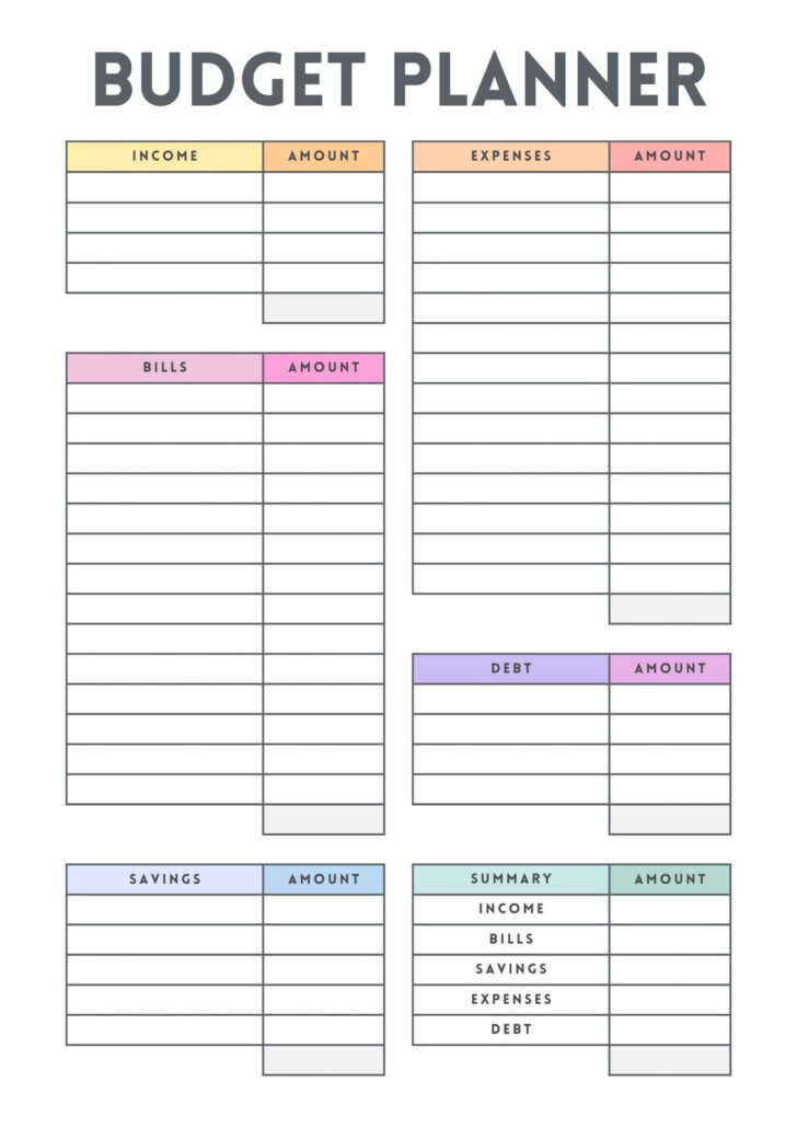 Monthly Budget Worksheet Printable