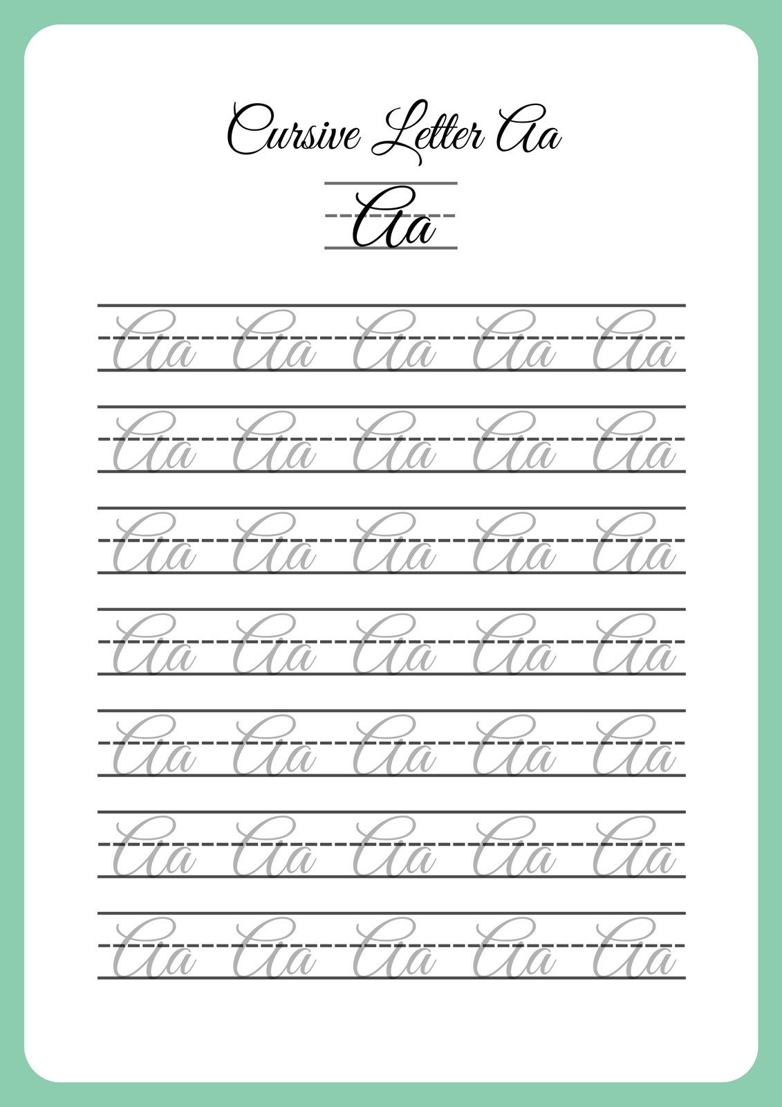 Free And Customizable Cursive Templates throughout Printable Cursive Writing Worksheets