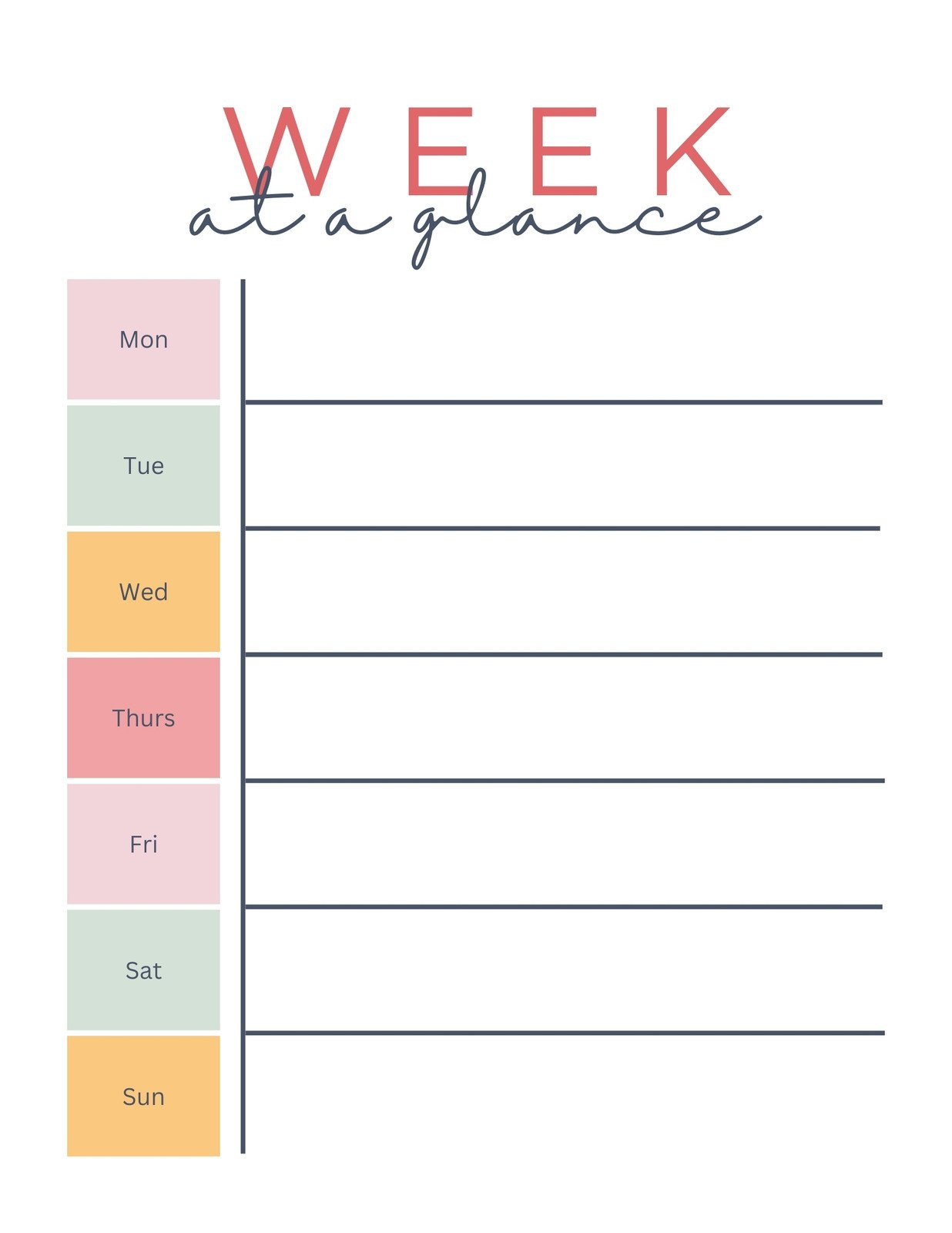 Free And Customizable Weekly Planner Templates | Canva intended for Weekly Planner Printable Free