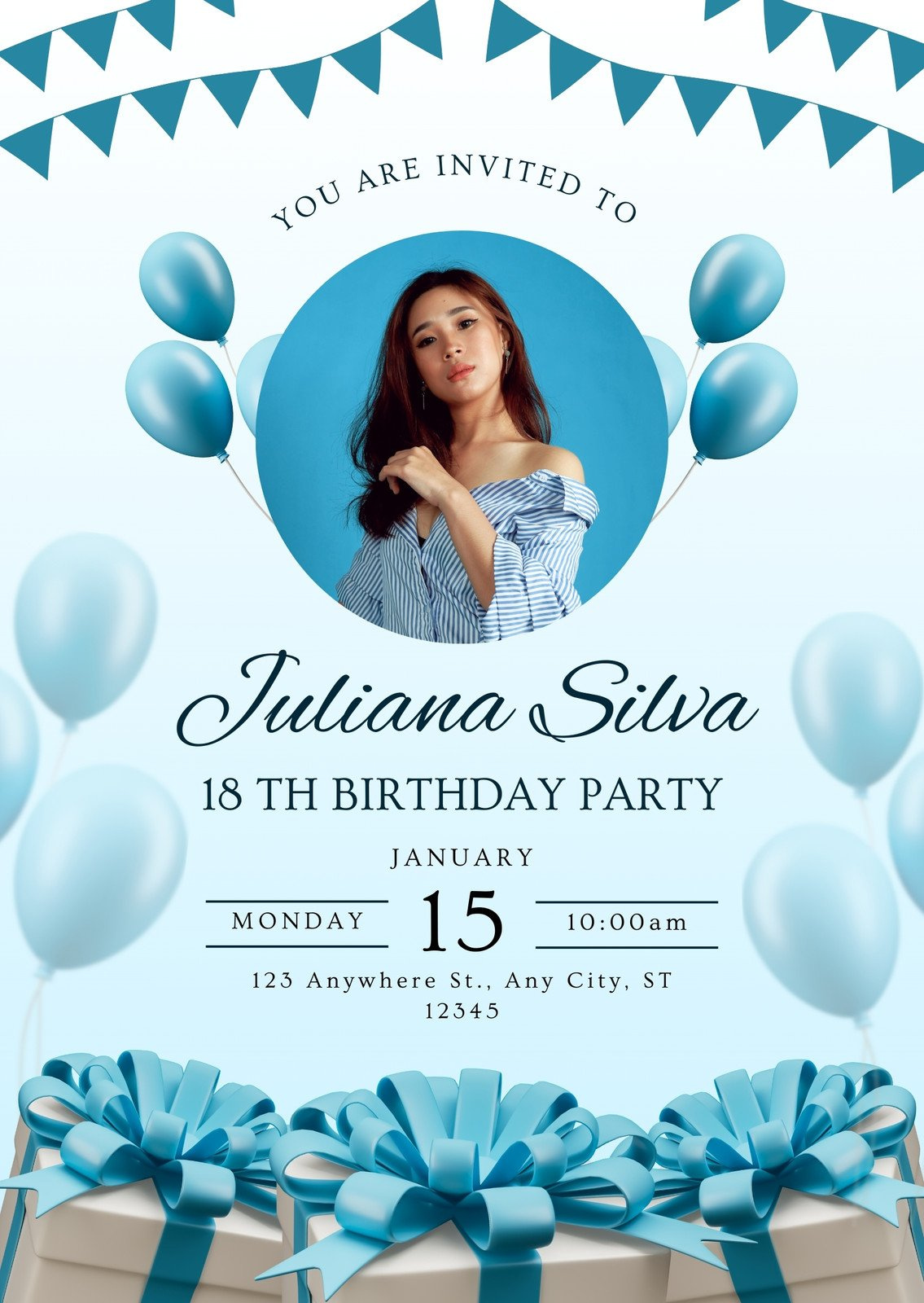 Free And Printable Birthday Invitation Templates | Canva inside Free Printable Birthday Invitations With Photo Free Download