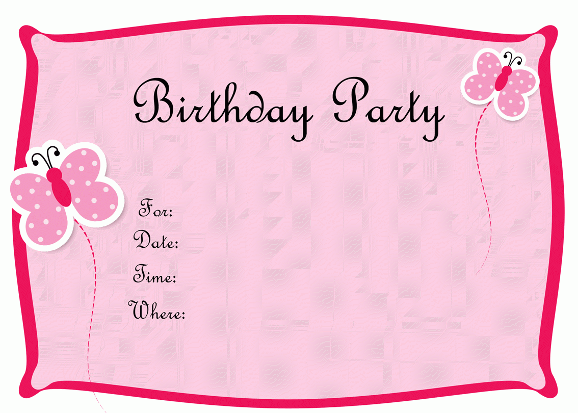 Free Birthday Invitations To Print - Drevio : Free And Printable with regard to Free Birthday Invitations Printable