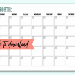 Free Blank Monthly Calendar Template Pdf   The Incremental Mama Throughout Free Monthly Calendars Printable