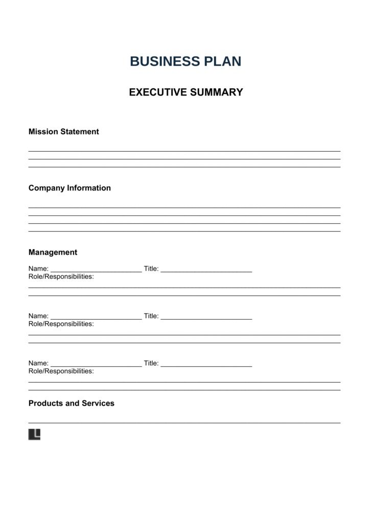 Printable Business Plan Template