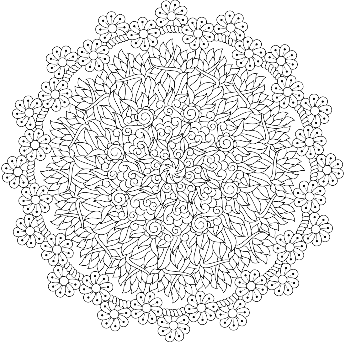 Free Coloring Pages For You To Print - Monday Mandala in Mandala Coloring Book Printable