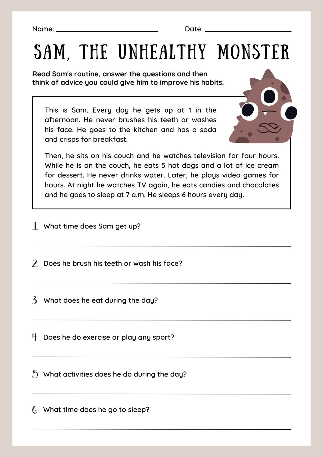 Free Custom And Printable Reading Worksheet Templates | Canva throughout Free Printable Reading Comprehension