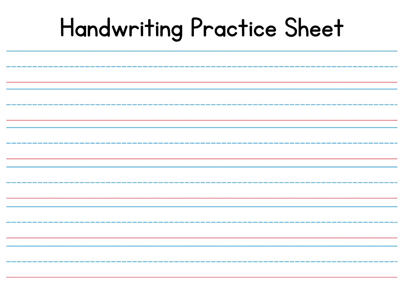 Free Custom Printable Handwriting Worksheet Templates | Canva with regard to Printable Writing Practice Sheets