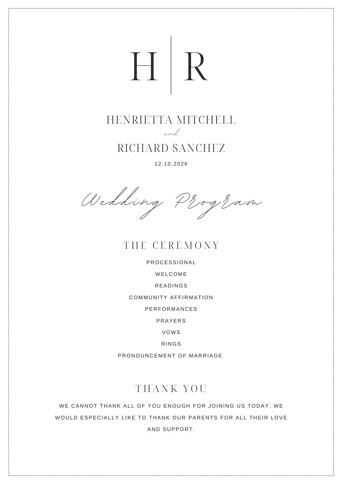 Free, Custom Printable Wedding Program Templates | Canva throughout Free Printable Wedding Program Templates