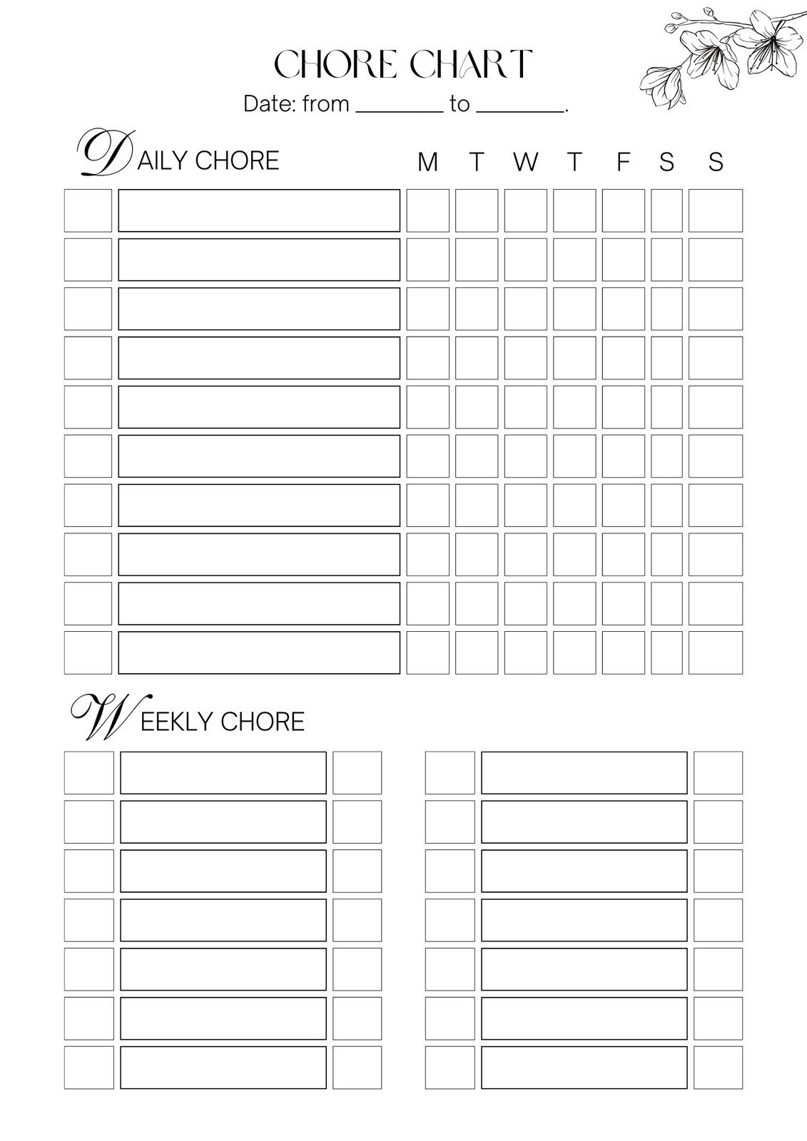 Free Customizable Chore Chart Templates To Print | Canva in Chore List Chart Printables