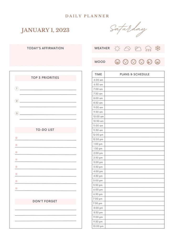 Free Printable Daily Planner