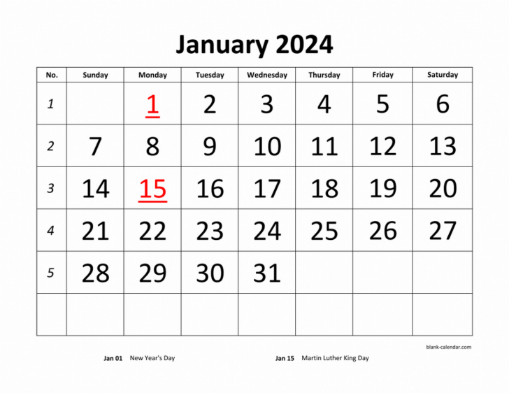 Printable Calendars 2024 Monthly