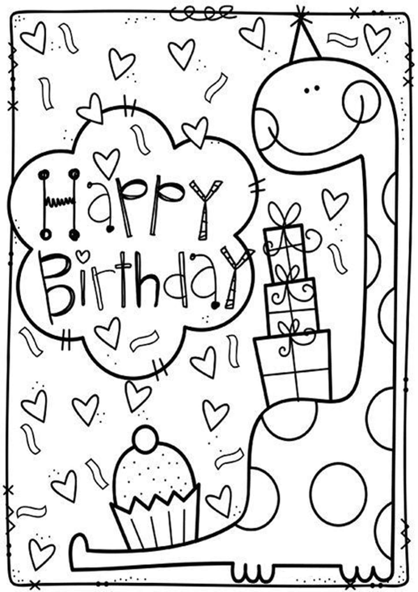 Free &amp;amp; Easy To Print Happy Birthday Coloring Pages regarding Printable Happy Birthday Coloring Sheets