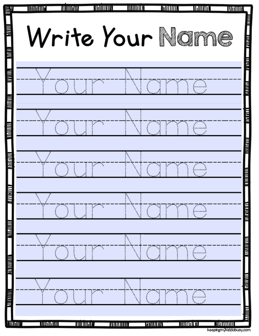 Free Editable Name Tracing Activity throughout Free Printable Name Tracing