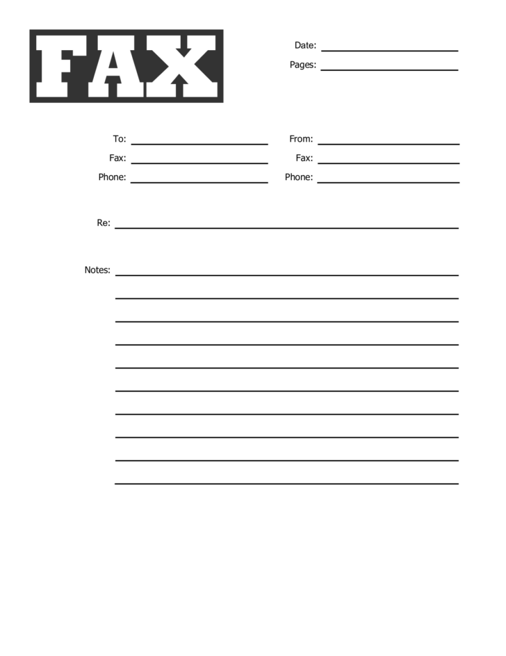 Fax Cover Sheet Printable