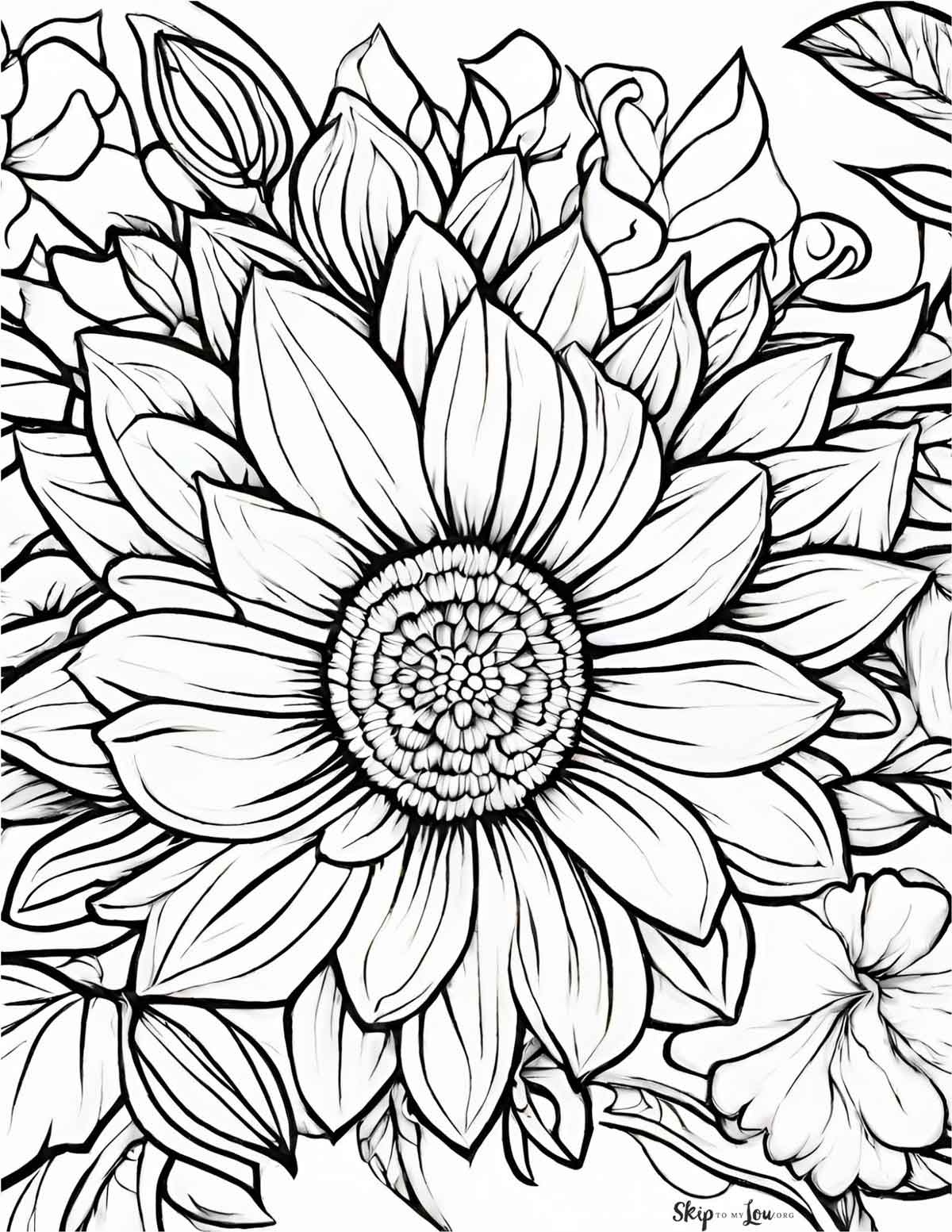 Free Flower Coloring Pages For Kids And Adults | Skip To My Lou for Free Color Sheets Printable