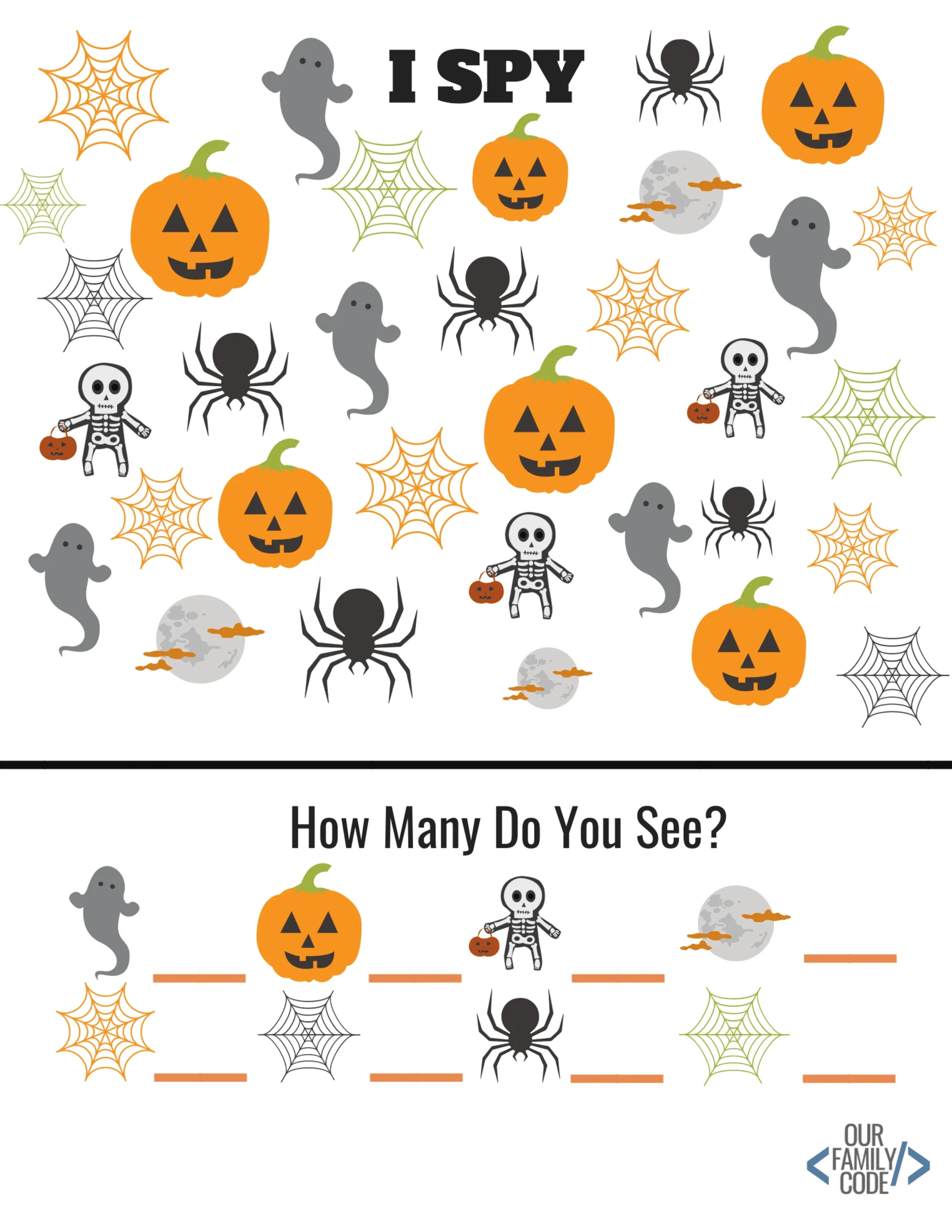 Free Halloween Worksheets For Kids! - Our Family Code with Printable Halloween Activity Sheets