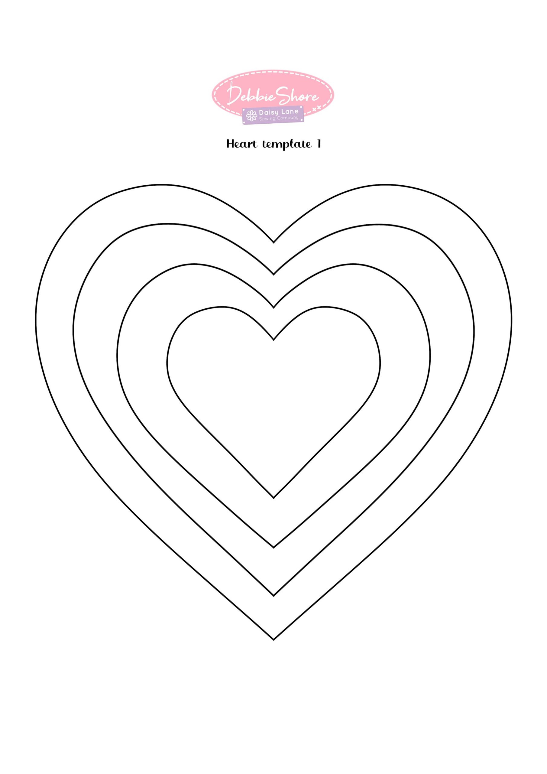 Free Heart Shape Template Download - 2 Styles – Debbie Shore Sewing regarding Heart Shape Template Printable