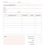 Free Invoice Template Blank Printable | Download In Printable Billing Invoice Template