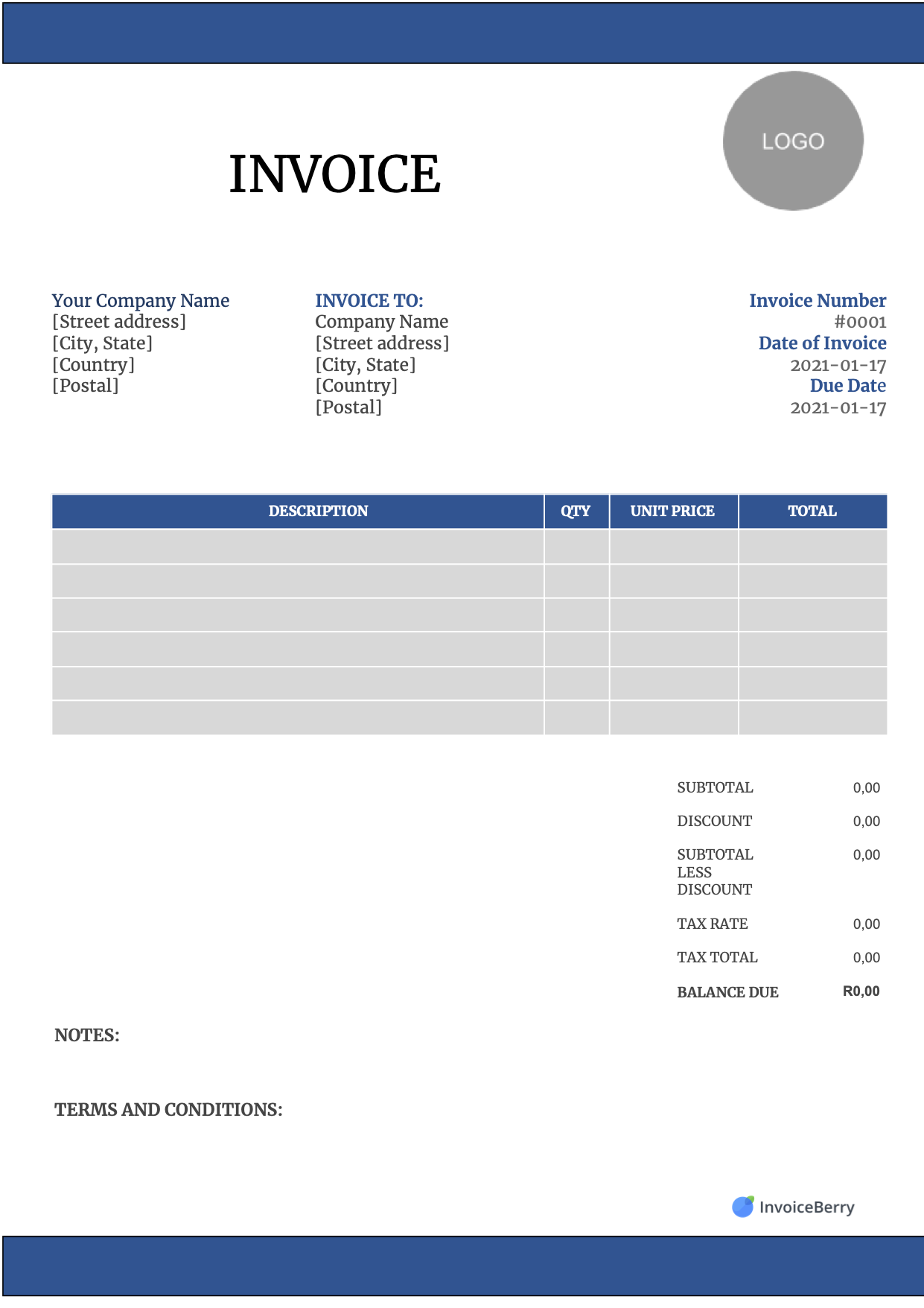 Free Invoice Templates Download - All Formats And Industries for Free Printable Invoice Templates