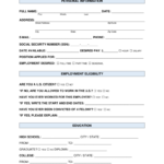 Free Job Application Form (Standard Template)   Pdf | Word – Eforms For Employment Application Form Free Printable