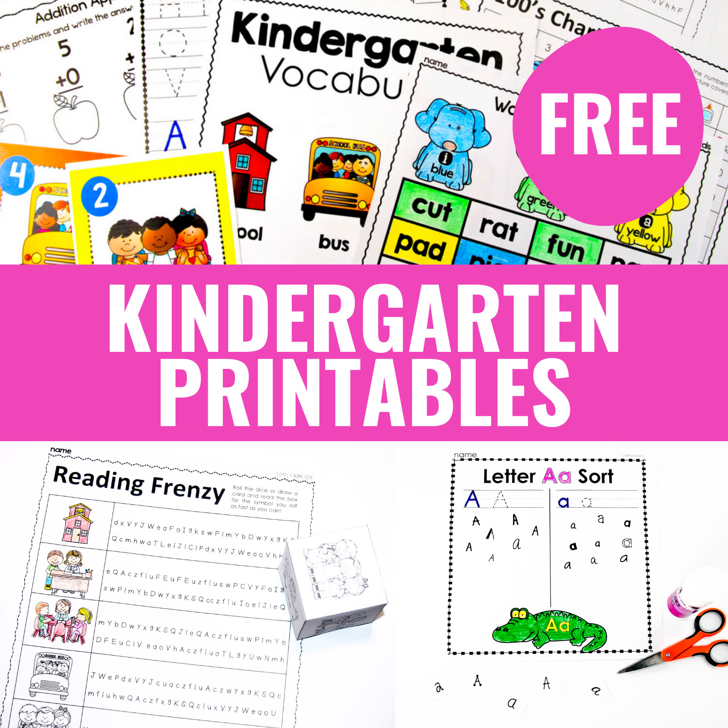 Free Kindergarten Activities And Worksheets - Simply Kinder with Kindergarten Free Printable Worksheets