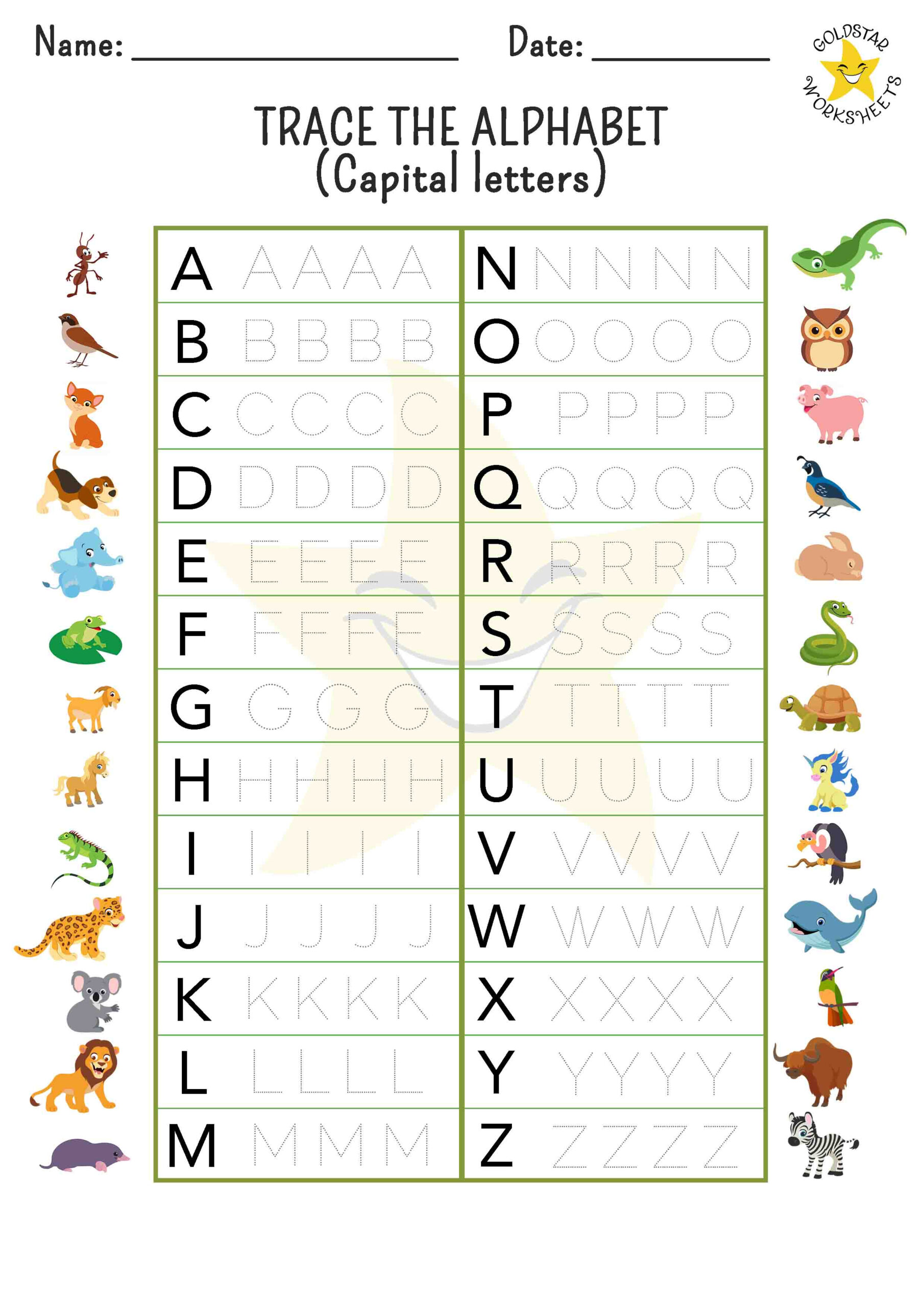 Free Letter Tracing Worksheetsa Children Illustrator/Teacher (Pdf) in Printable Alphabet LettersTrace