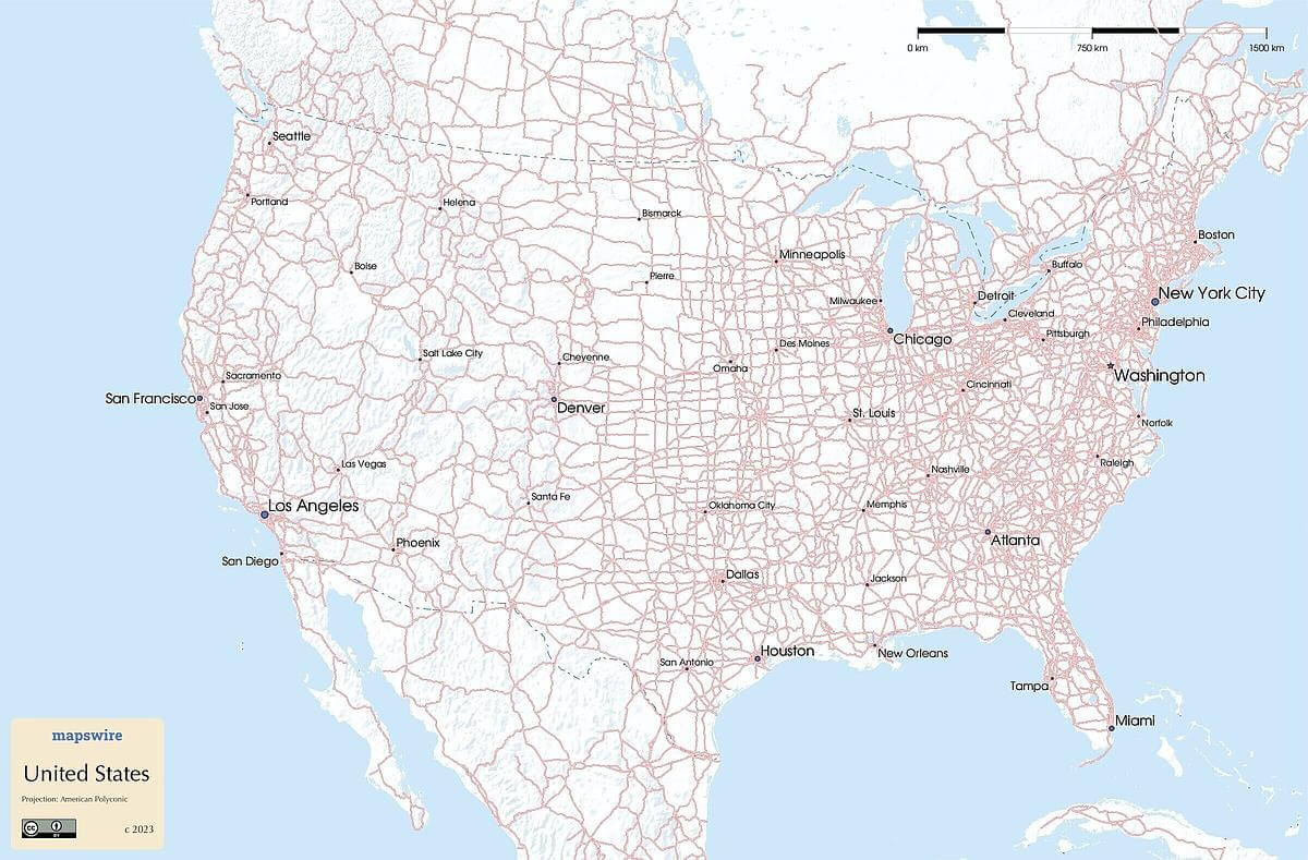 Free Maps Of The United States | Mapswire intended for Map Of The United States Printable Free