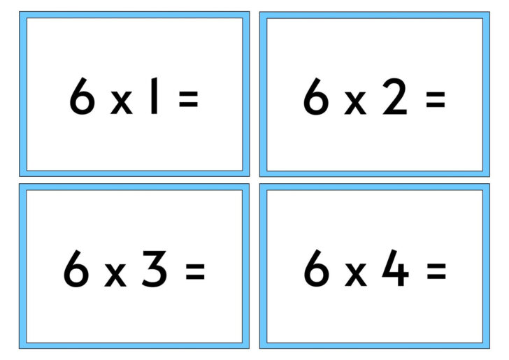 Printable Multiplication Flash Cards