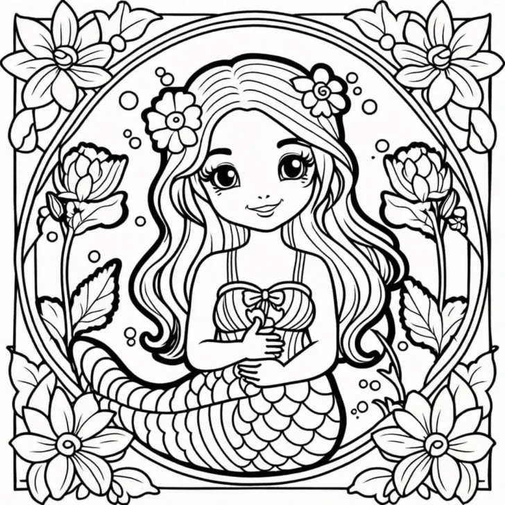 Printable Coloring Pictures of Mermaids