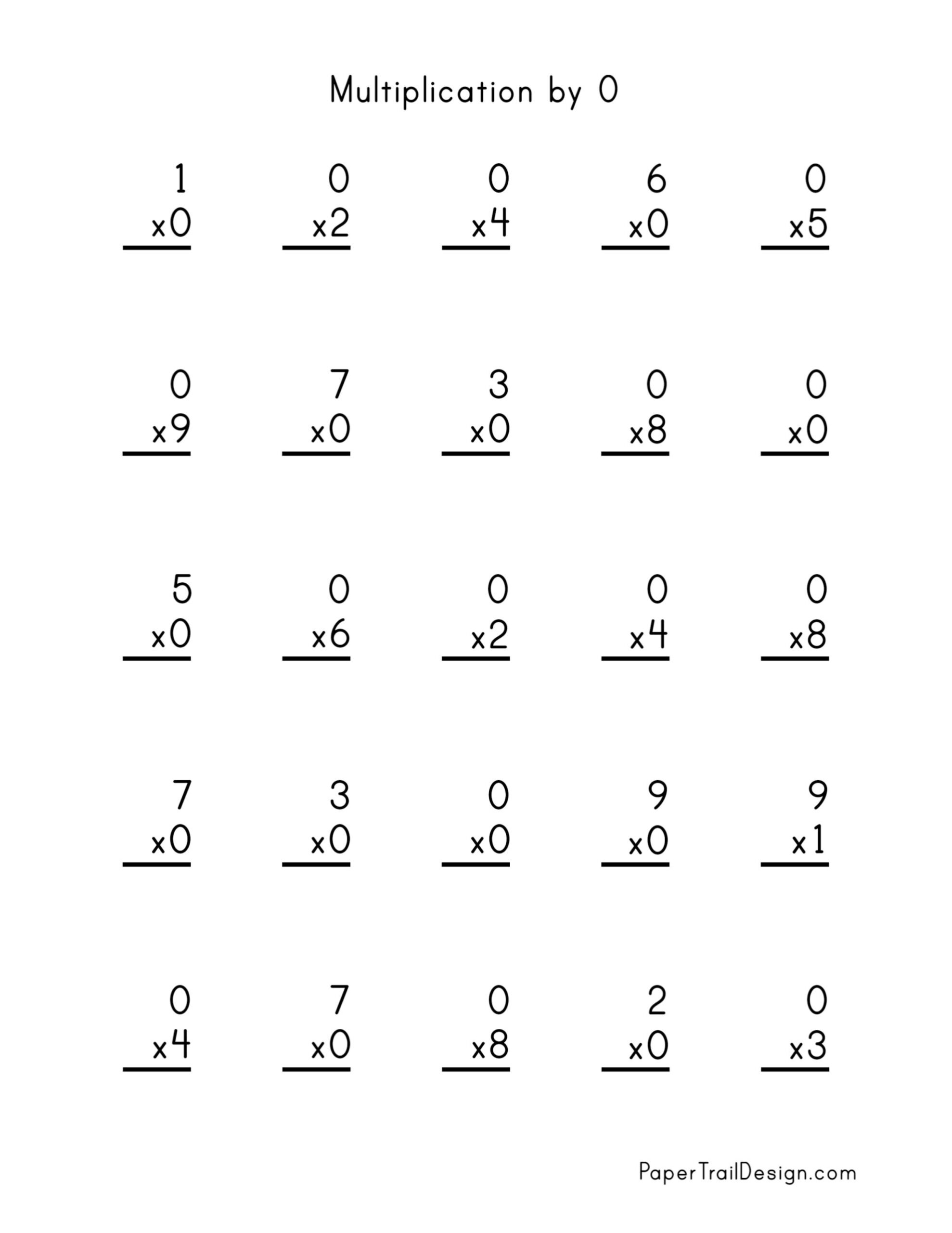 Free Multiplication Worksheets 1-12 - Paper Trail Design inside Free Printable Multiplication Worksheets