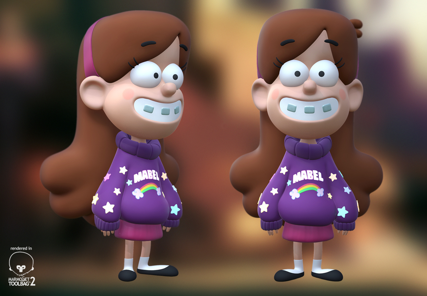 Free Obj File Mabel From Gravity Falls 3D Print Model within Printable Dipper And Mabel 3d