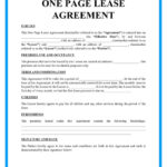 Free One Page Lease Agreement Templates Inside Free Rental Agreements Printable