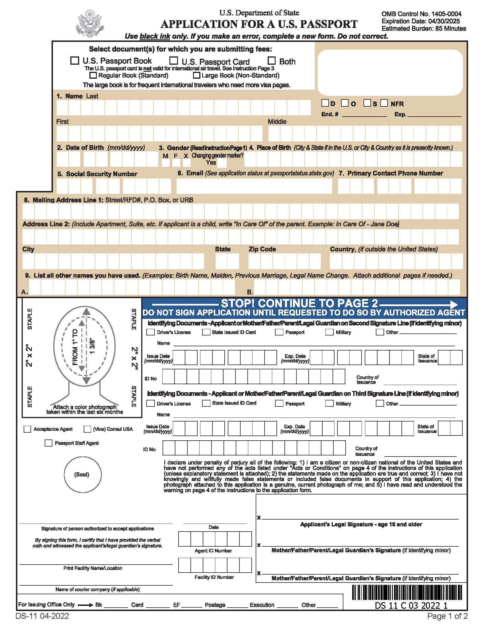 Free Passport Application (Form Ds-11) | Apply For A New Passport throughout Printable Ds 11 Form