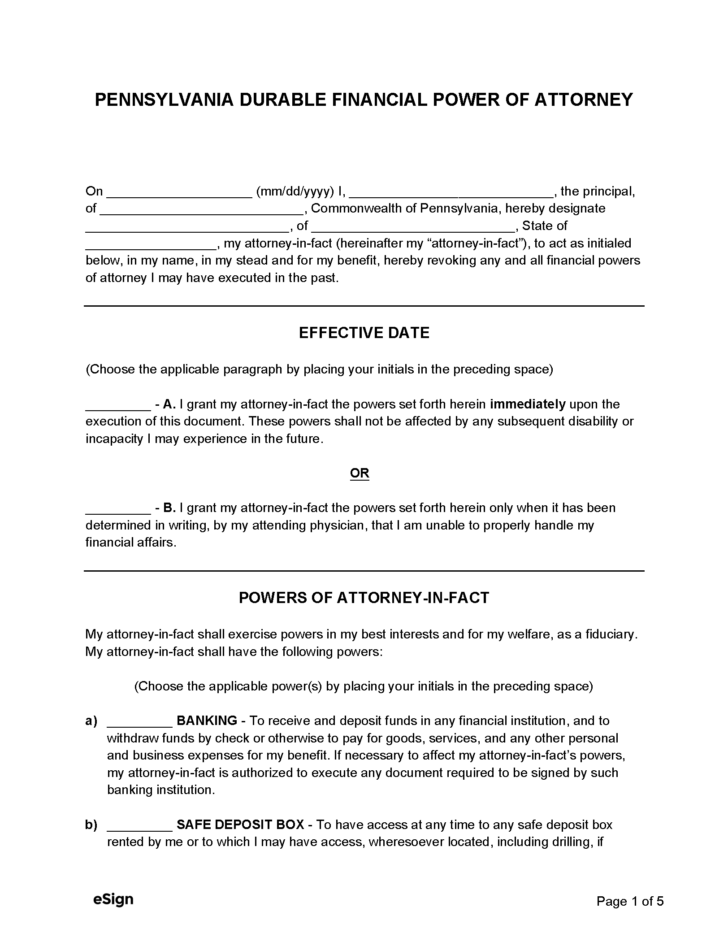 Free Power of Attorney Forms Free Printable