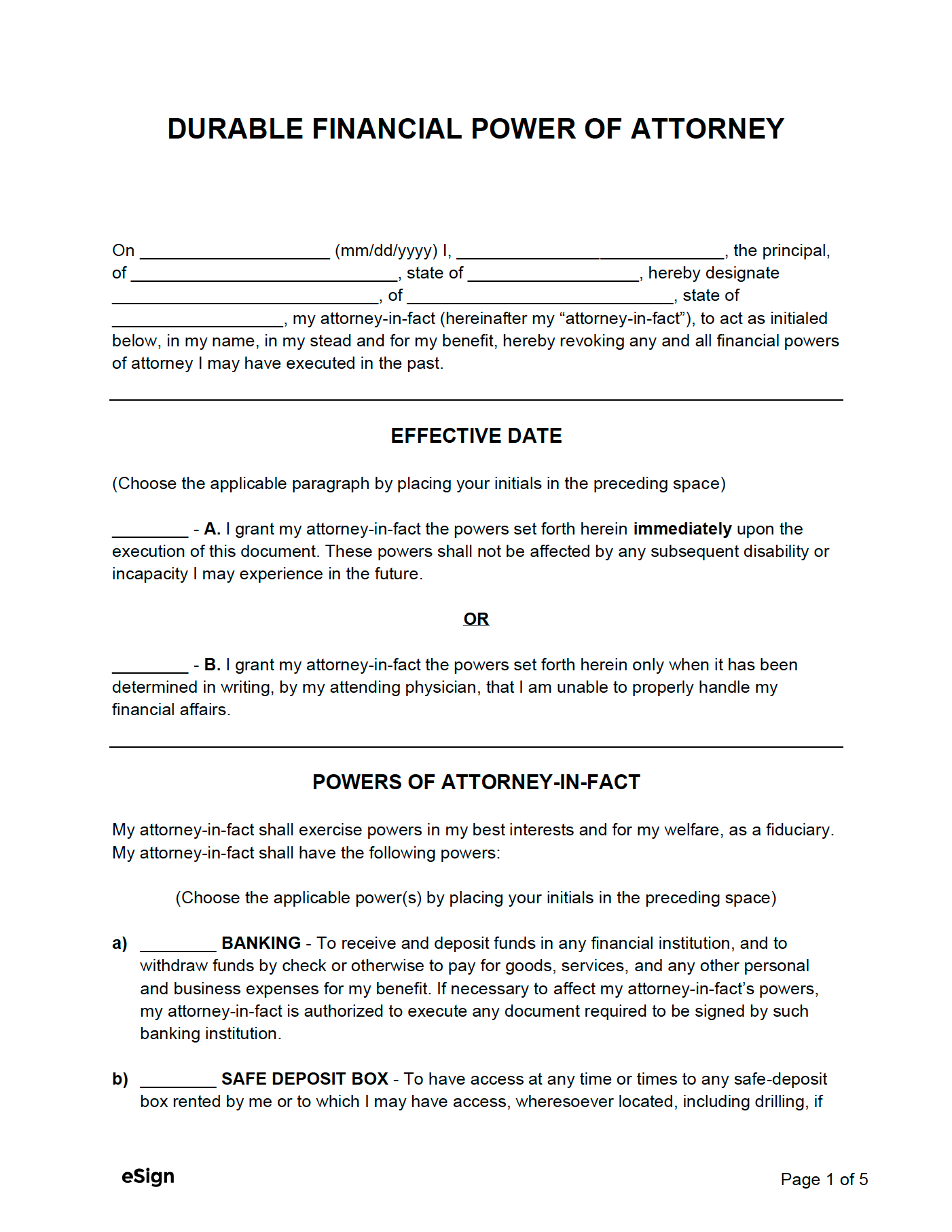 Free Power Of Attorney Forms (11) | Pdf | Word intended for Printable Power Of Attorney Form