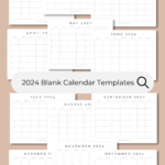 Free Printable 2024 Blank Calendar Templates (All 12 Months) Pertaining To Printable Blank Calendars 2024